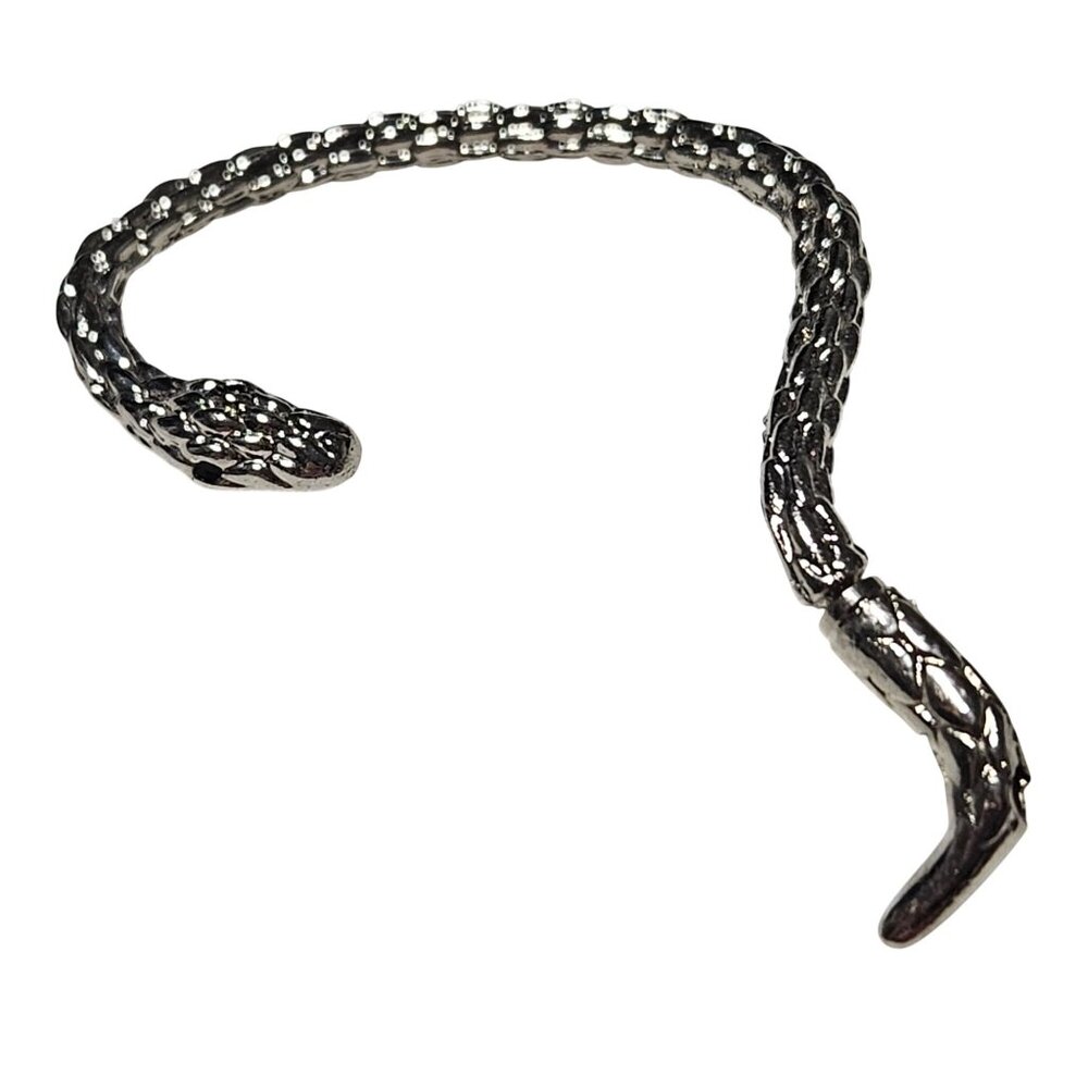 Gothic Silver Tone Snake Shaped Earring Or Pin Detachable End Fashion Jewelry